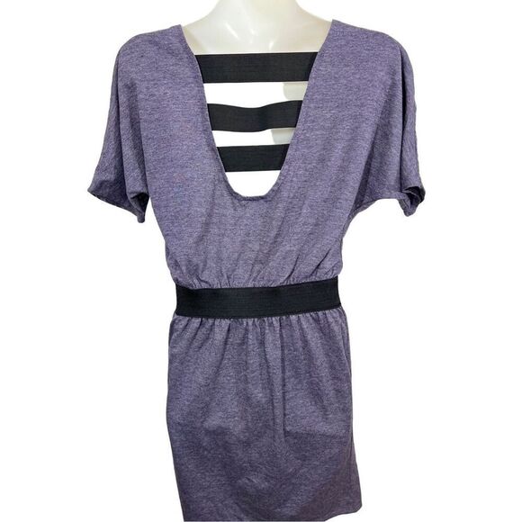 Element Purple Dress Size Small Short Sleeve Open Back Casual Boho Stretchy - Picture 1 of 11